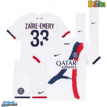 Paris Saint-Germain Warren Zaire-Emery #33 Bortedraktsett Barn 2025-26 Kortermet (+ Korte bukser)